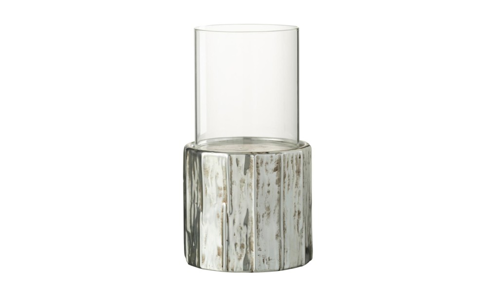 Ary Candle Holder Clay Silver M