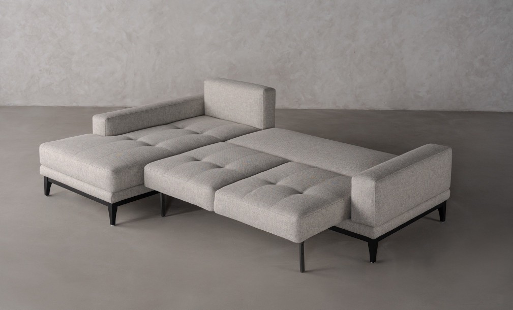 Foster Left Corner Sofa Bed with Black Oak Legs- Cosmic 21541-08