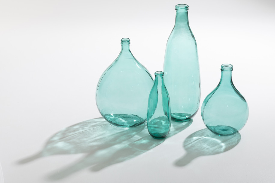 Aqua Vase Bottle Glass L