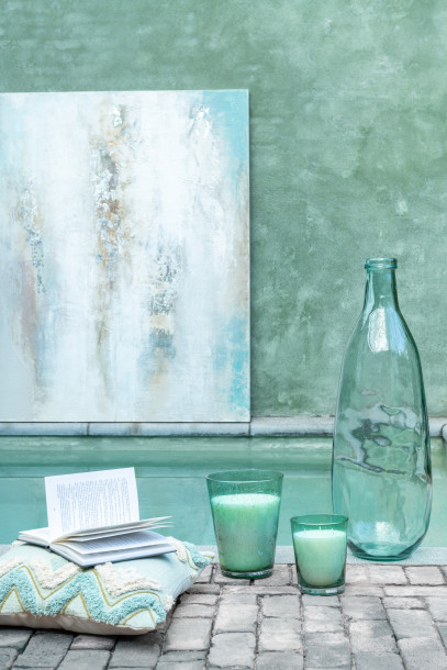 Aqua Vase Bottle Glass L