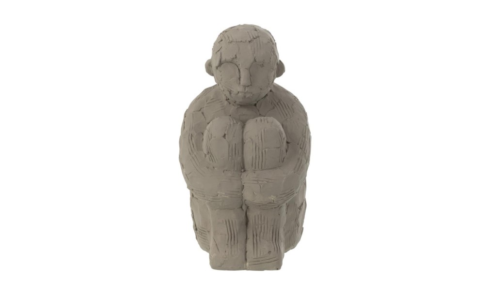 Figure Sitting Cement Grey L
