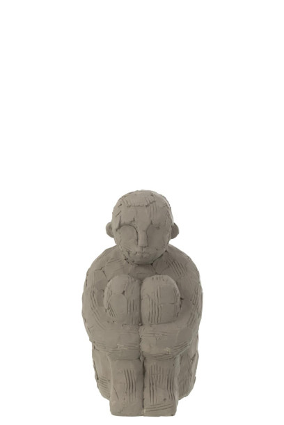 Figure Sitting Cement Grey L