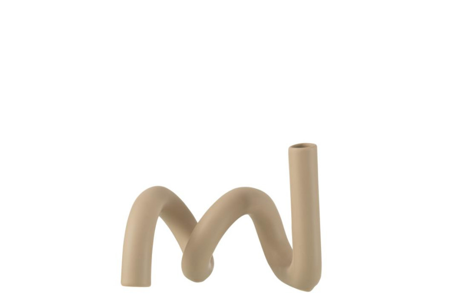 Candle Holder Twist Beige