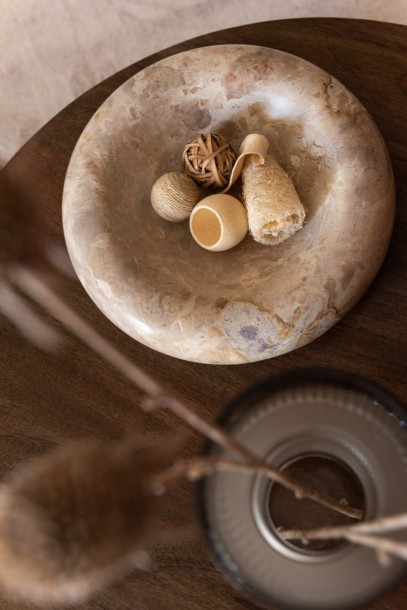 Bowl Round Low Beige Large (29x29x7cm)