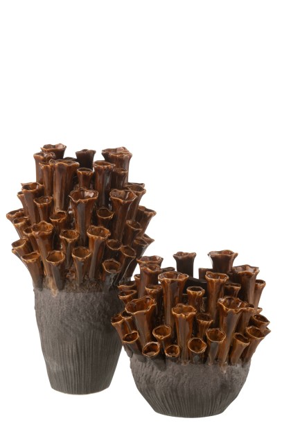 Vase Anemone Brown/Grey Small (28,5x23,5x28cm)