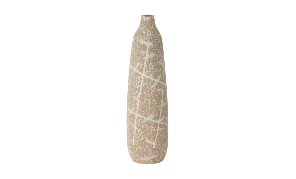 Vase Dune Narrow Beige/White Small (13X13X45Cm)