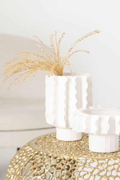 Vase Helix Round White Small (22X22X14Cm)