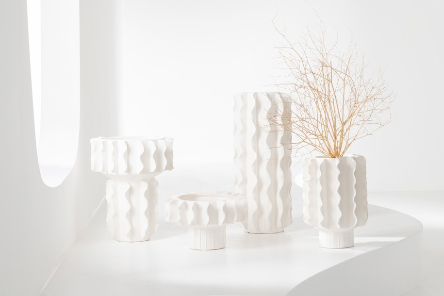 Vase Helix Round White Large (25X25X29Cm)