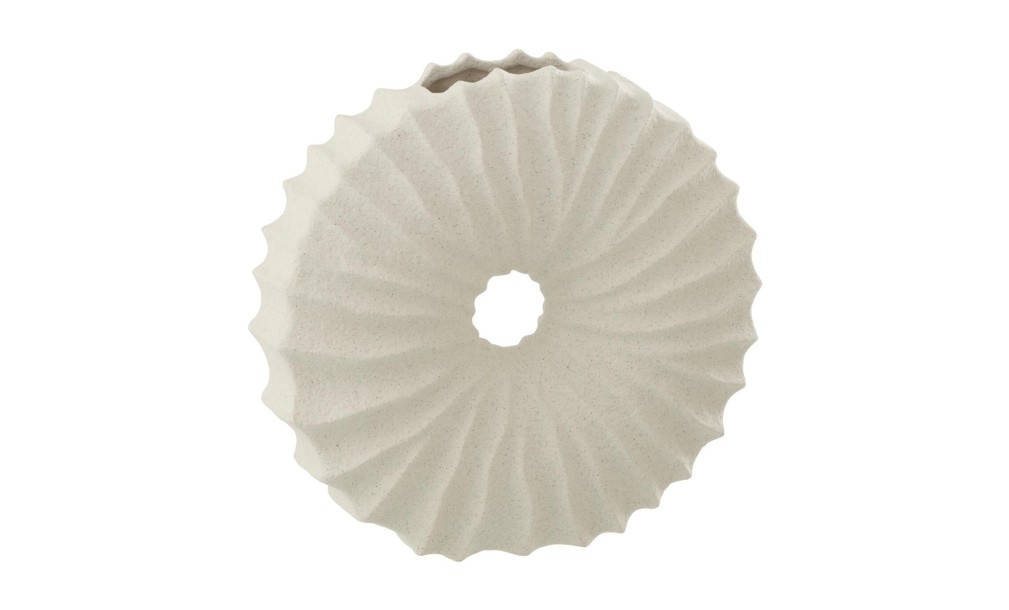 Vase Sand Finish Round White Medium (25,5X7,5X25Cm)