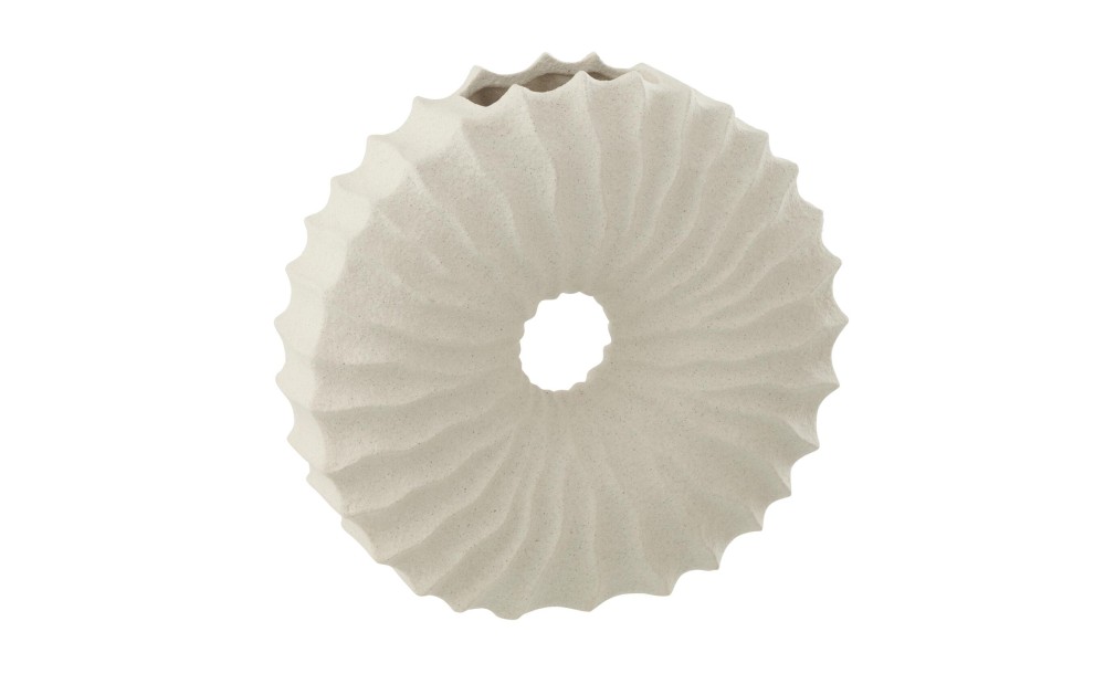 Vase Sand Finish Round White Large (21X10X29,5Cm)
