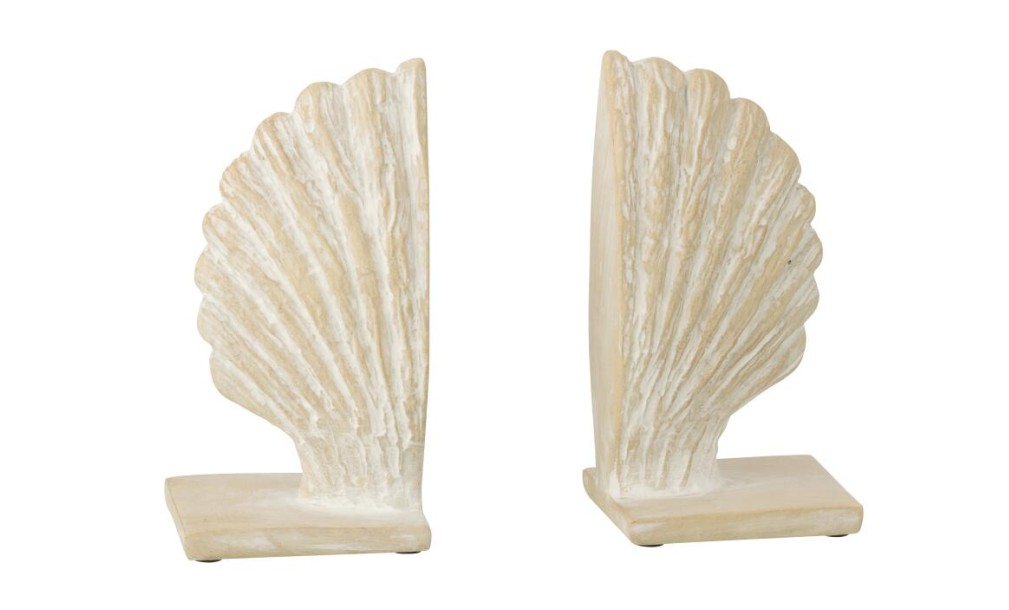 Seashell Bookend White/Natural Set Of 2