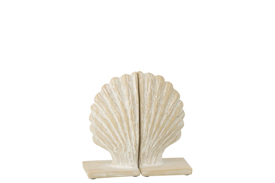 Seashell Bookend White/Natural Set Of 2