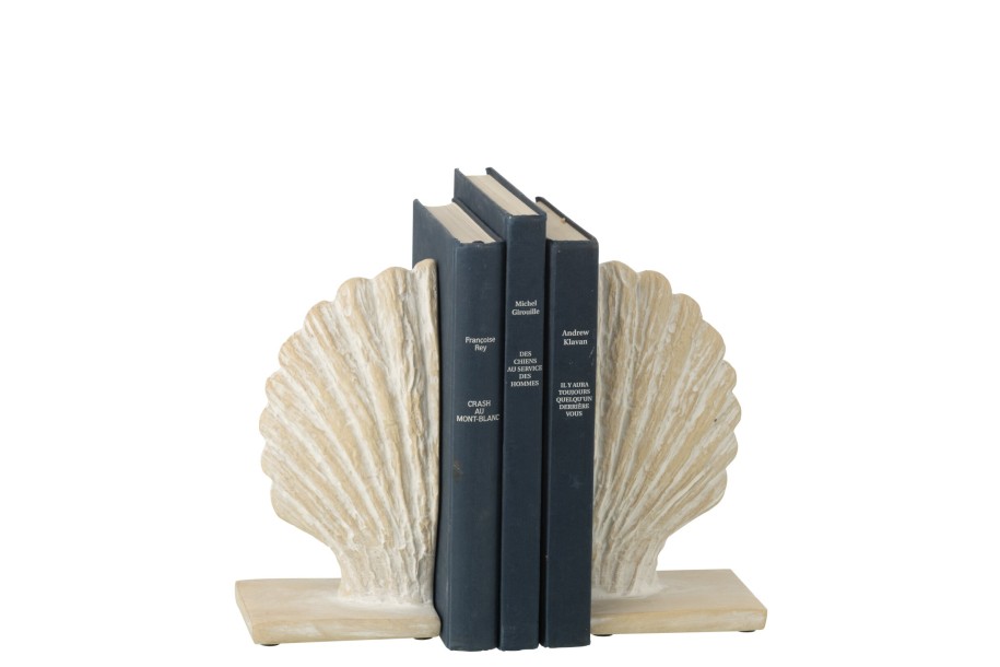 Seashell Bookend White/Natural Set Of 2
