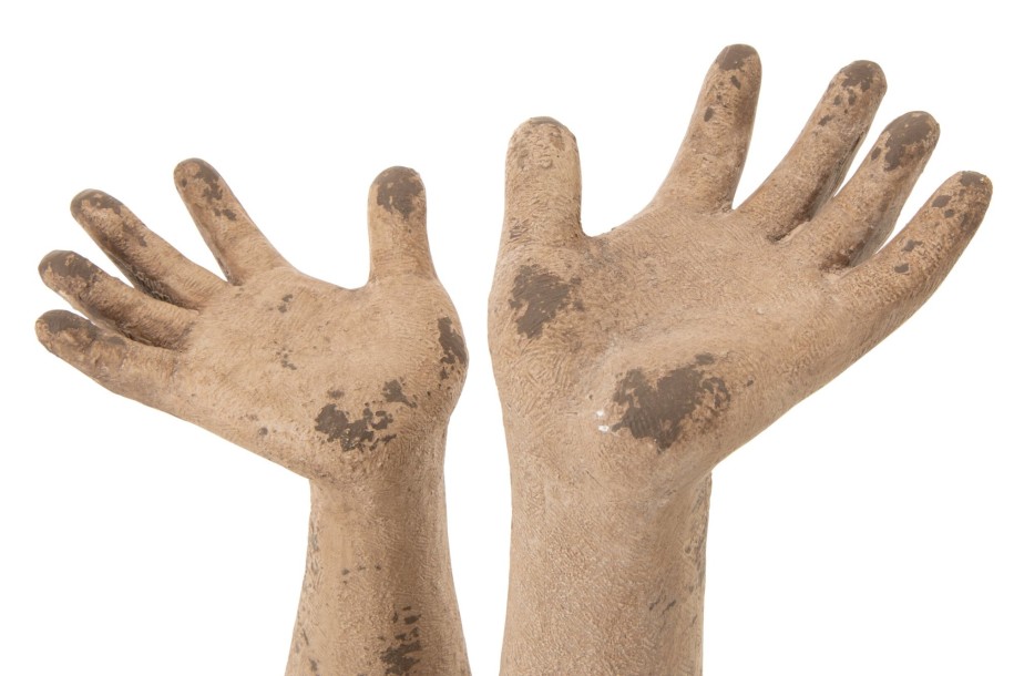 Set Of 2 Hands Antique Outdoor Beige (27X20X50Cm)