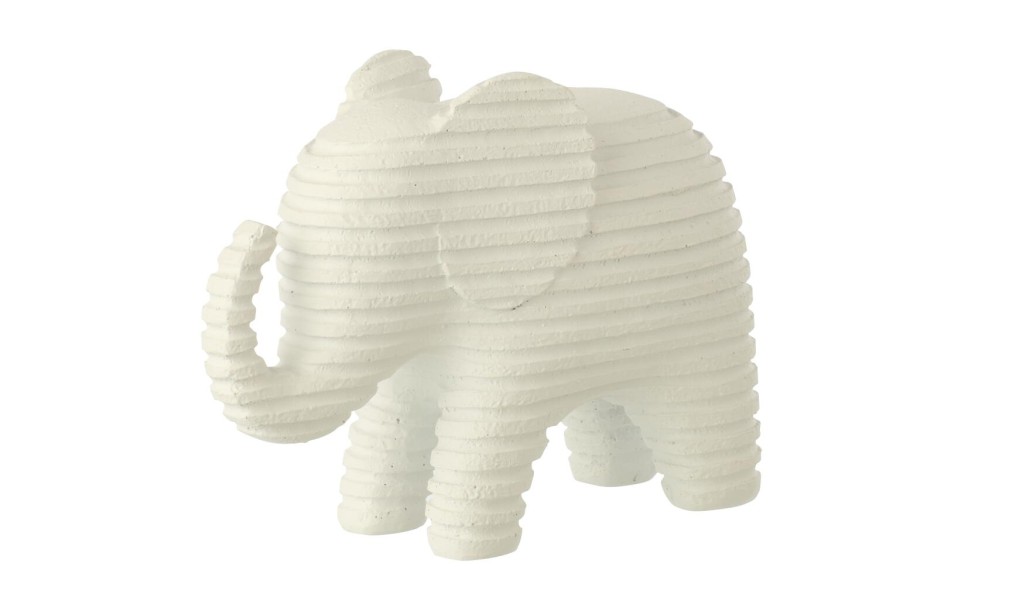 Elephant Striped White Large (22,2X9X16,7Cm)