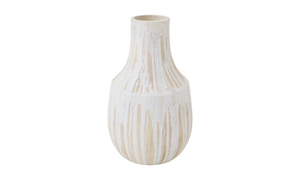 Floor Vase White/Light Beige Small (35X35X65Cm)