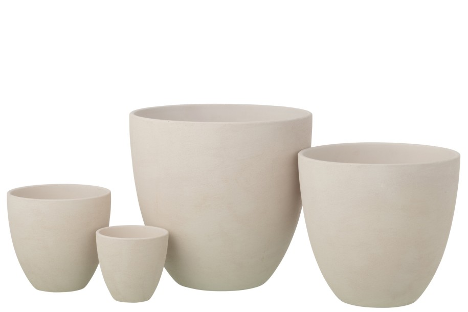 Flowerpot Round White Extra Large (36X36X34Cm)