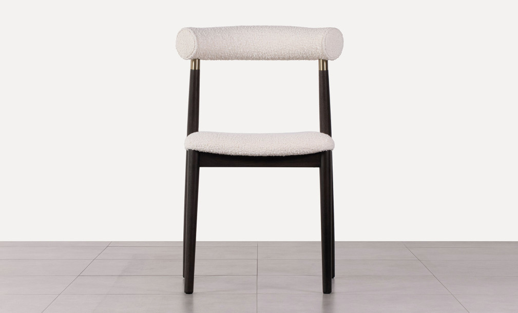 Naomi Dining Chair Dark oak / Ivory boucle