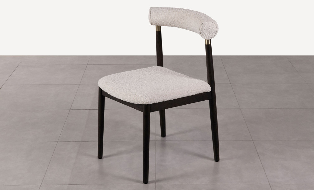 Naomi Dining Chair Dark oak / Ivory boucle