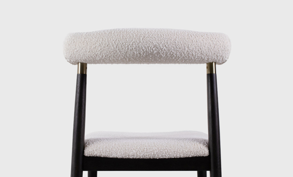 Naomi Dining Chair Dark oak / Ivory boucle