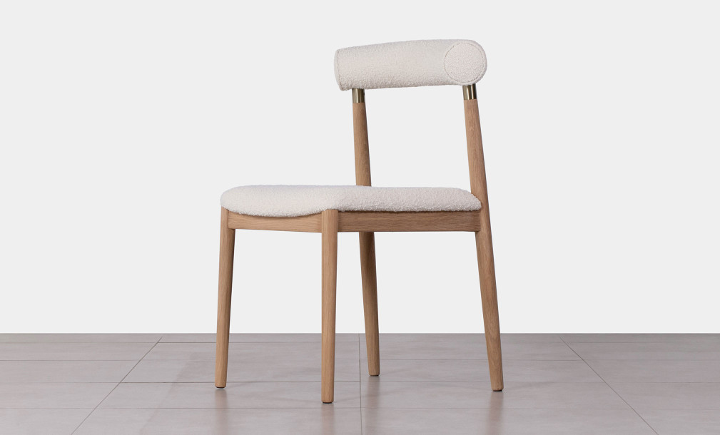 Naomi Dining Chair Light oak / Ivory boucle