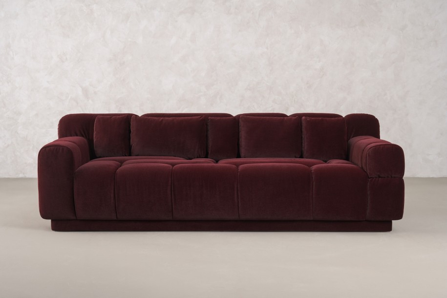 Bubble 3 Seater Sofa (fabric Maroon)