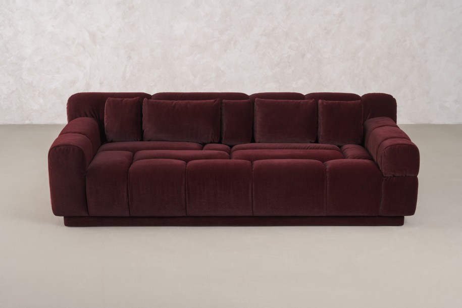 Bubble 3 Seater Sofa (fabric Maroon)