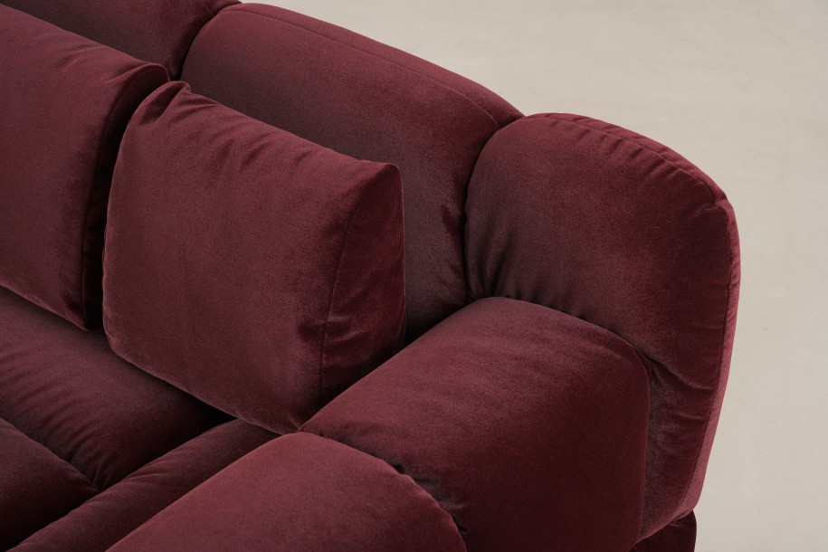 Bubble 3 Seater Sofa (fabric Maroon)