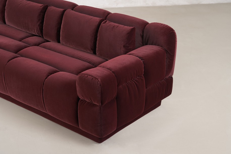 Bubble 3 Seater Sofa (fabric Maroon)