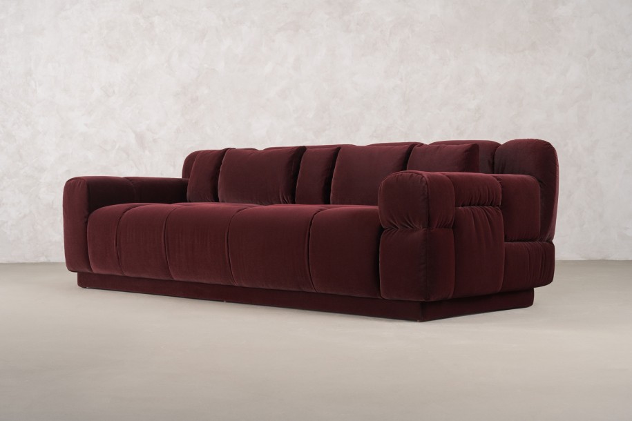 Bubble 3 Seater Sofa (fabric Maroon)