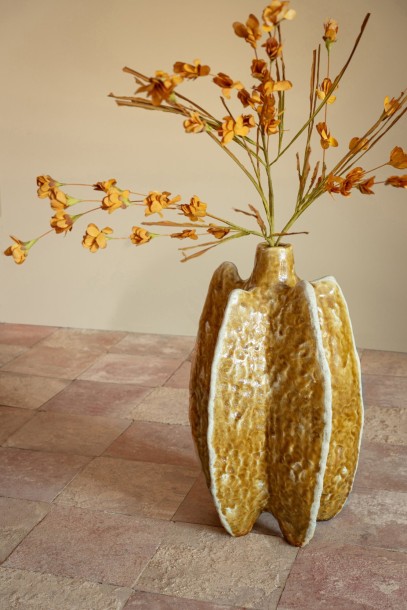 Vase Ubi Ocher Yellow (25X25X40Cm)