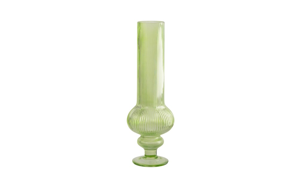Vase Ada Ribbed Green Medium (13,5X13,5X40Cm)