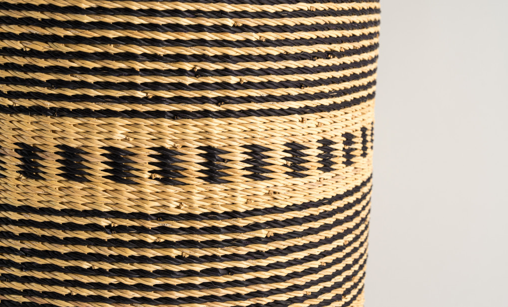 Laundry Basket Set Of 3 Black/Natural