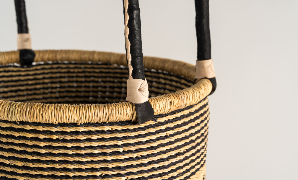 Laundry Basket Set Of 3 Black/Natural