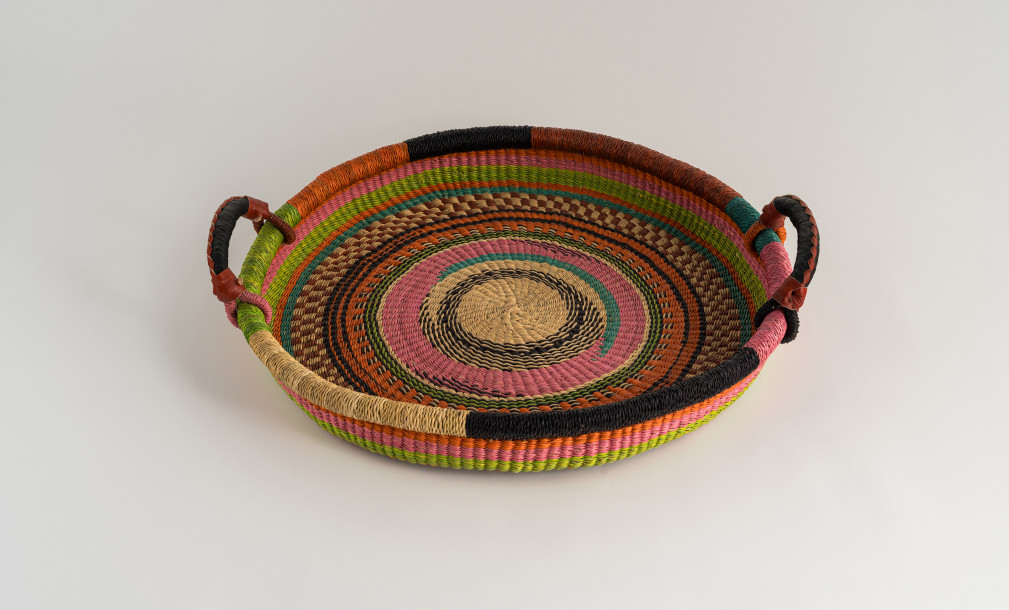 Small Woven Tray Colourful Ghana Multicolor Ver.1