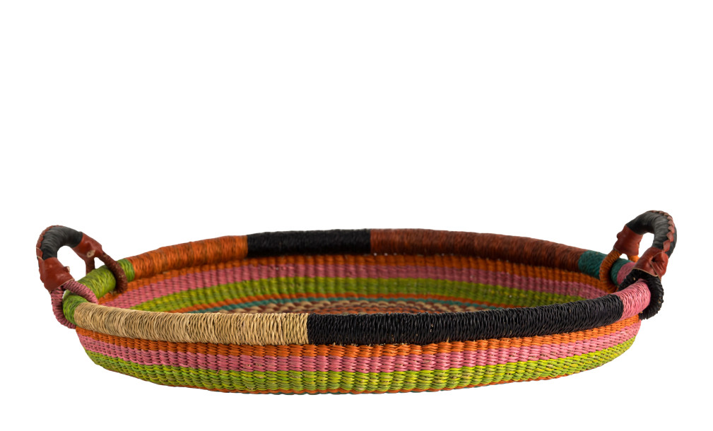 Small Woven Tray Colourful Ghana Multicolor Ver.1