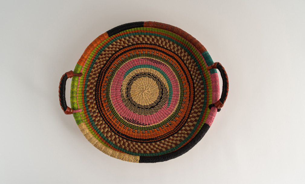 Small Woven Tray Colourful Ghana Multicolor Ver.1