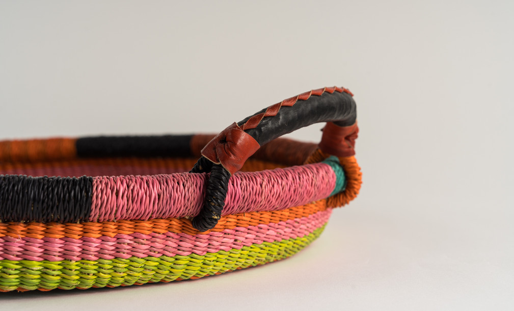 Small Woven Tray Colourful Ghana Multicolor Ver.1