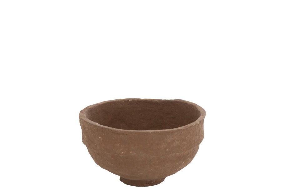 Bowl Paper Mache Brown (37x37x17cm)