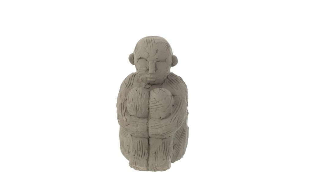 Figure Sitting Cement Grey S (10,5x12x18cm)