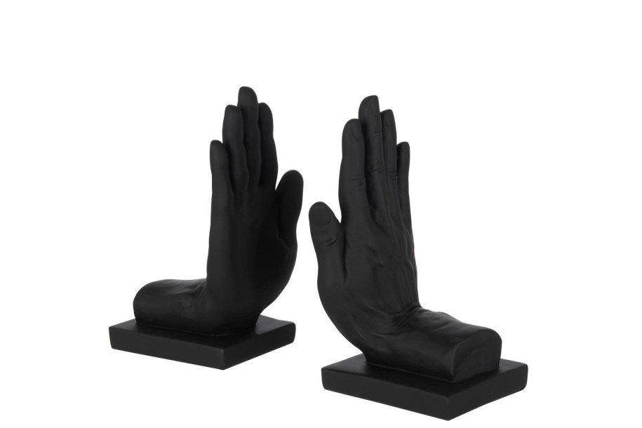 Bookend Hands Black (12x11x21,5cm) Set Of 2
