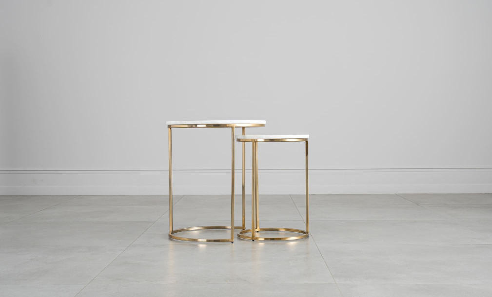 Soho Marble Top Side Tables Set of 2 Pieces