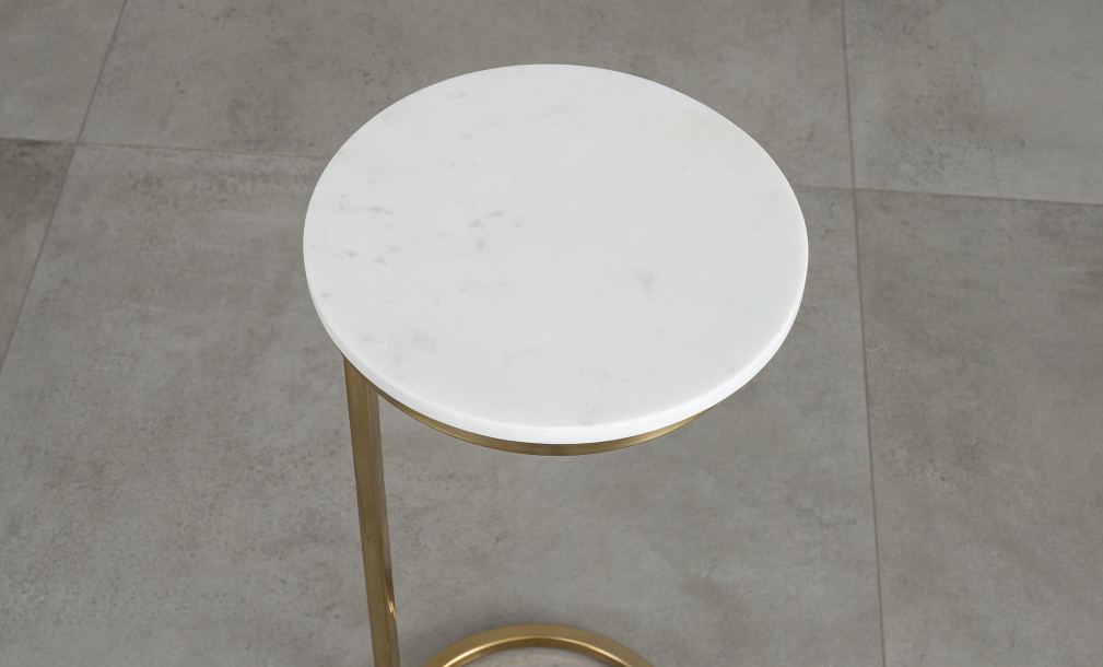 Soho Marble Top Side Table High 