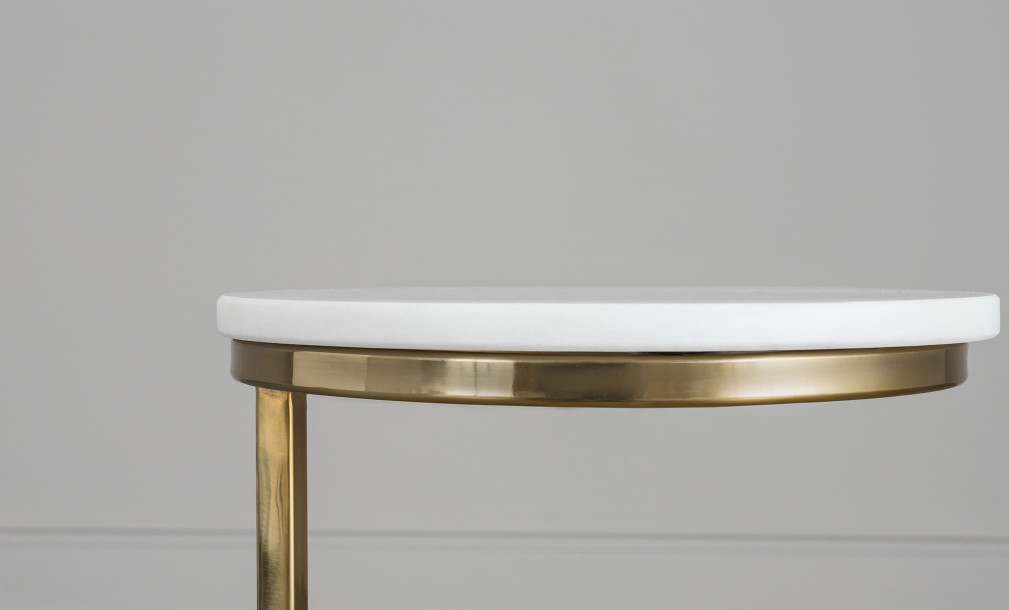 Soho Marble Top Side Table High 