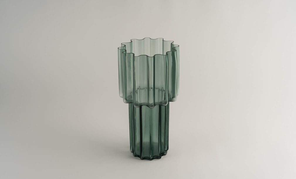 Crystal green Vase H35 cm