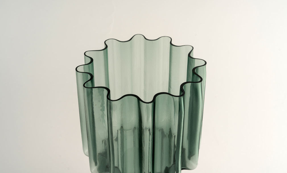Crystal green Vase H35 cm