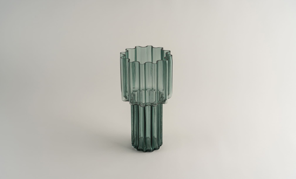Crystal green Vase H30 cm