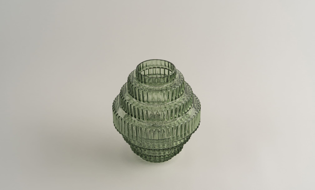 Opus Green Vase H17,5 cm