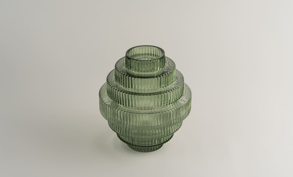 Opus Green Vase H24,5 cm