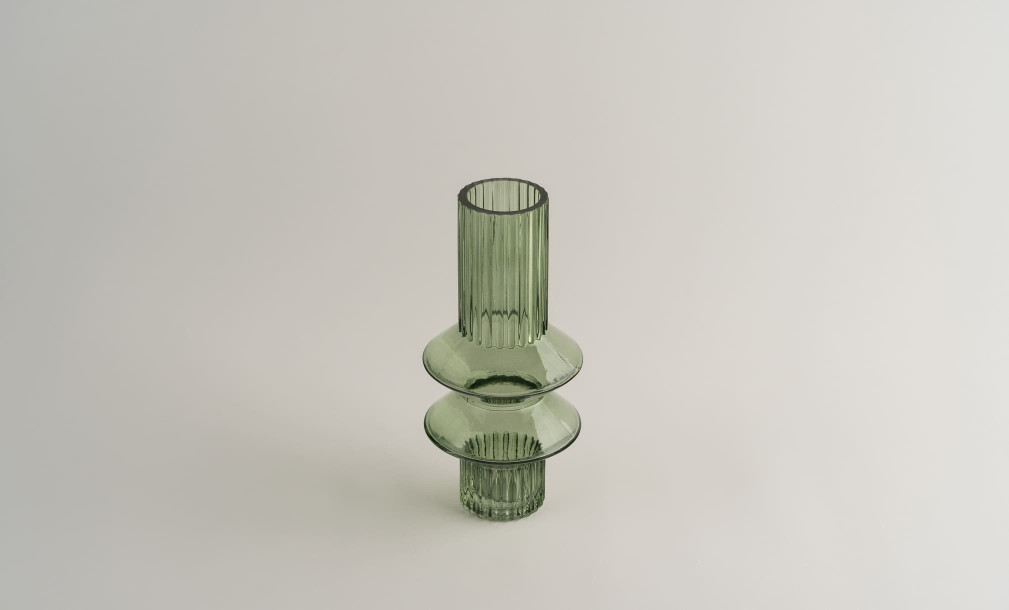 Bamboo Green Vase H21 cm